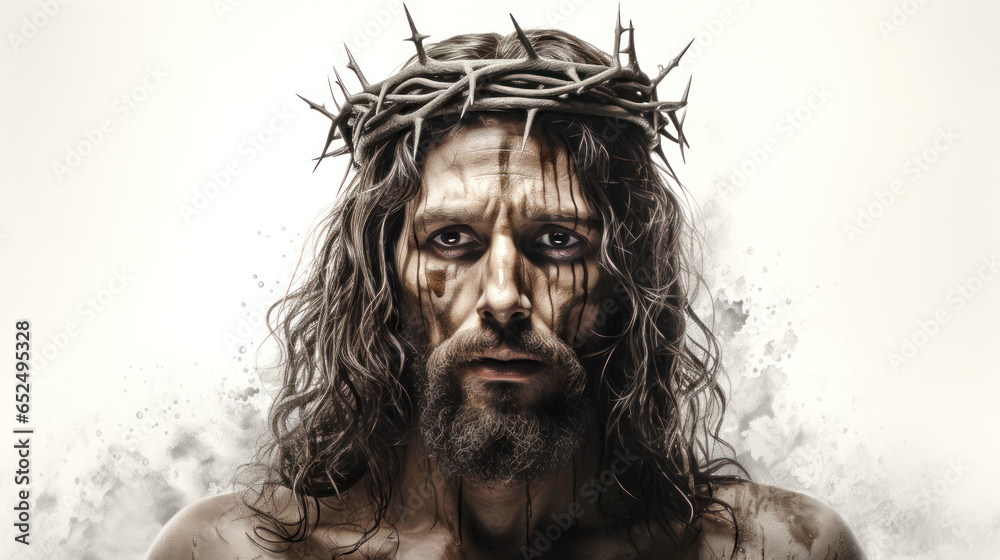 Jesus Christ suffering and humiliation passion for the human being The Lamb of God Generative AI Illustration