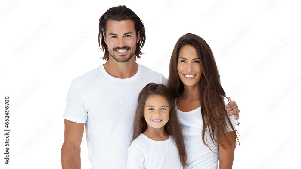 family with different ethnicalls wearing white shirts smiling standing isolated against transparent background family with different ethnicalls wearing white shirts smiling standing isolated against transparent background