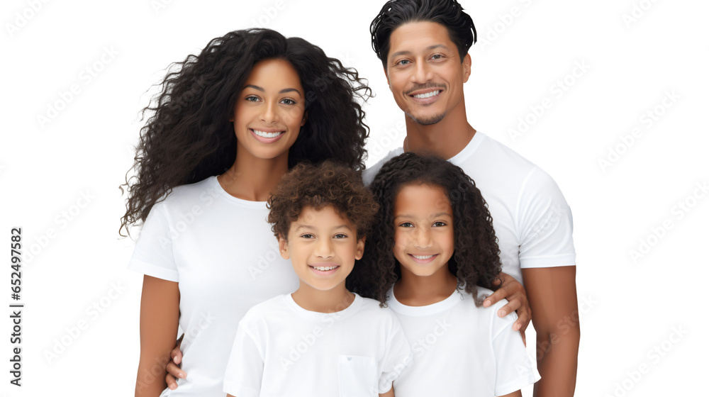 family with different ethnicalls wearing white shirts smiling standing isolated against transparent background family with different ethnicalls wearing white shirts smiling standing isolated against transparent background