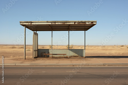 empty bus stop. minimalist style, art perception. art object in the form of transport stops © alas_spb