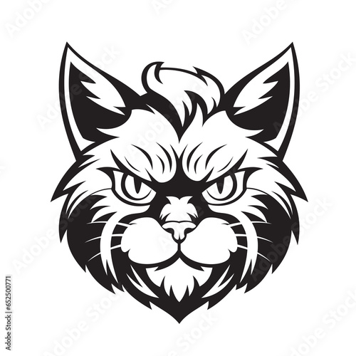 cat head mascot logo vector art illustration design