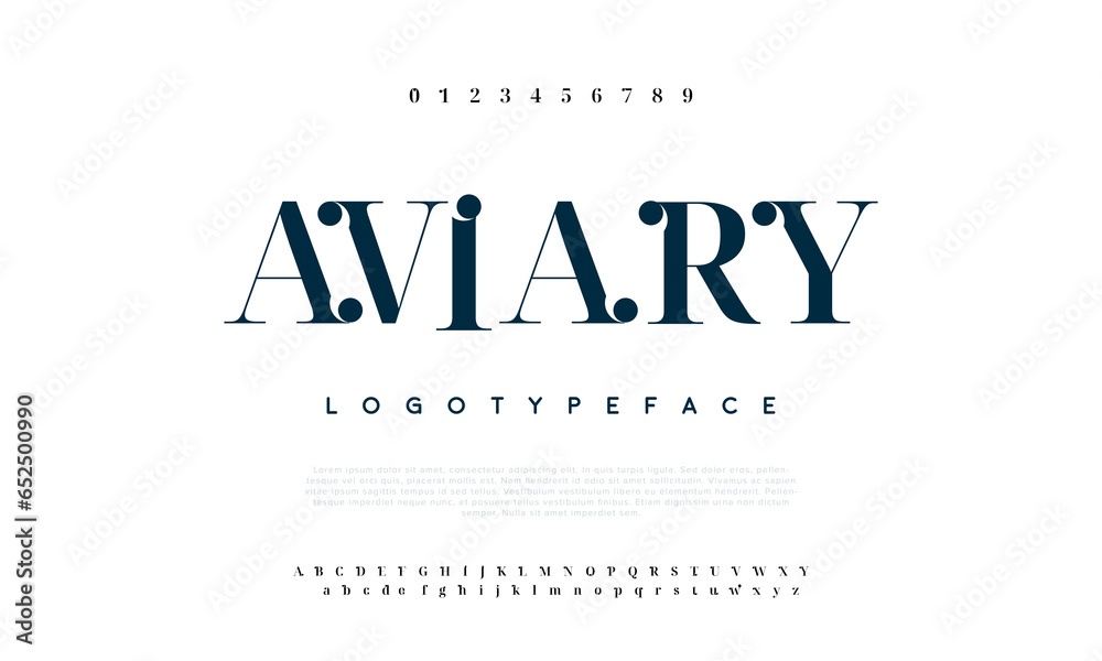 Abstract Fashion font alphabet. Minimal modern urban fonts for logo, brand etc. Typography typeface uppercase lowercase and number. vector illustration - obrazy, fototapety, plakaty 