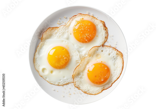 Delicious sunny-side-up eggs, cut out