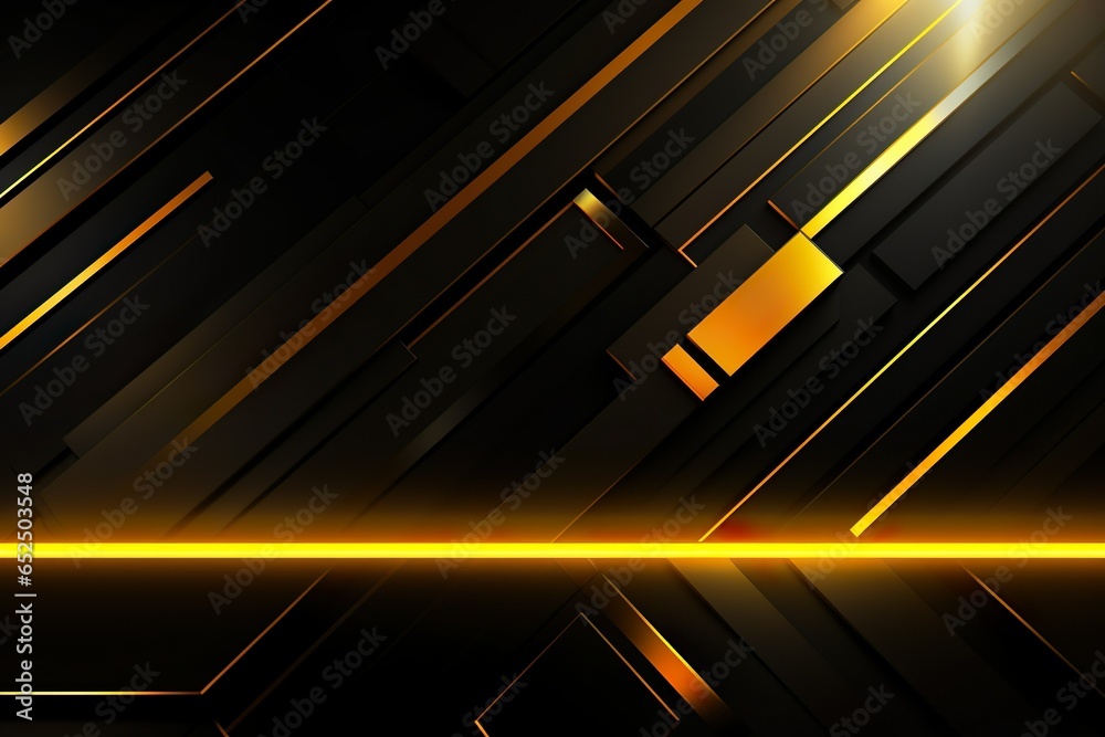 Abstract modern technology and business concept yellow geometric shine and layer elements texture pattern background with minimal tech lines and business technology concept stripes. | Generative AI Abstract modern technology and business concept yellow geometric shine and layer elements texture pattern background with minimal tech lines and business technology concept stripes. | Generative AI