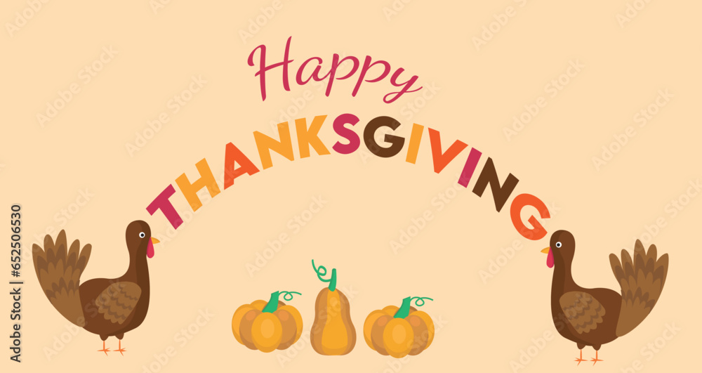Naklejka premium Thanksgiving vector illustration. Thanksgiving holiday icon set, banner