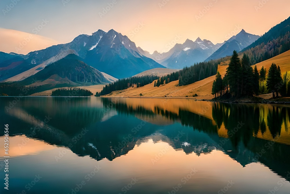 Fototapeta premium lake in the morning