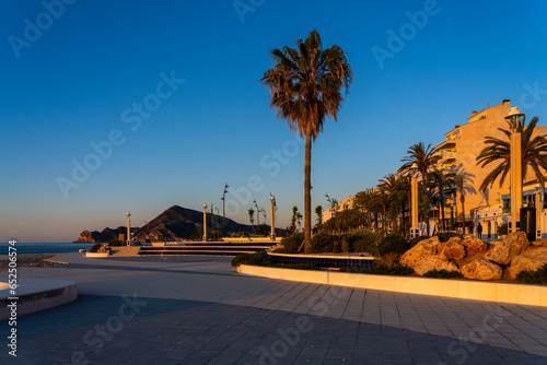 sunrise at promenade of altea, spain photo