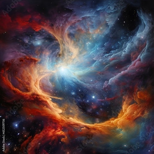 galactic nebula, swirling colors, cosmic dance