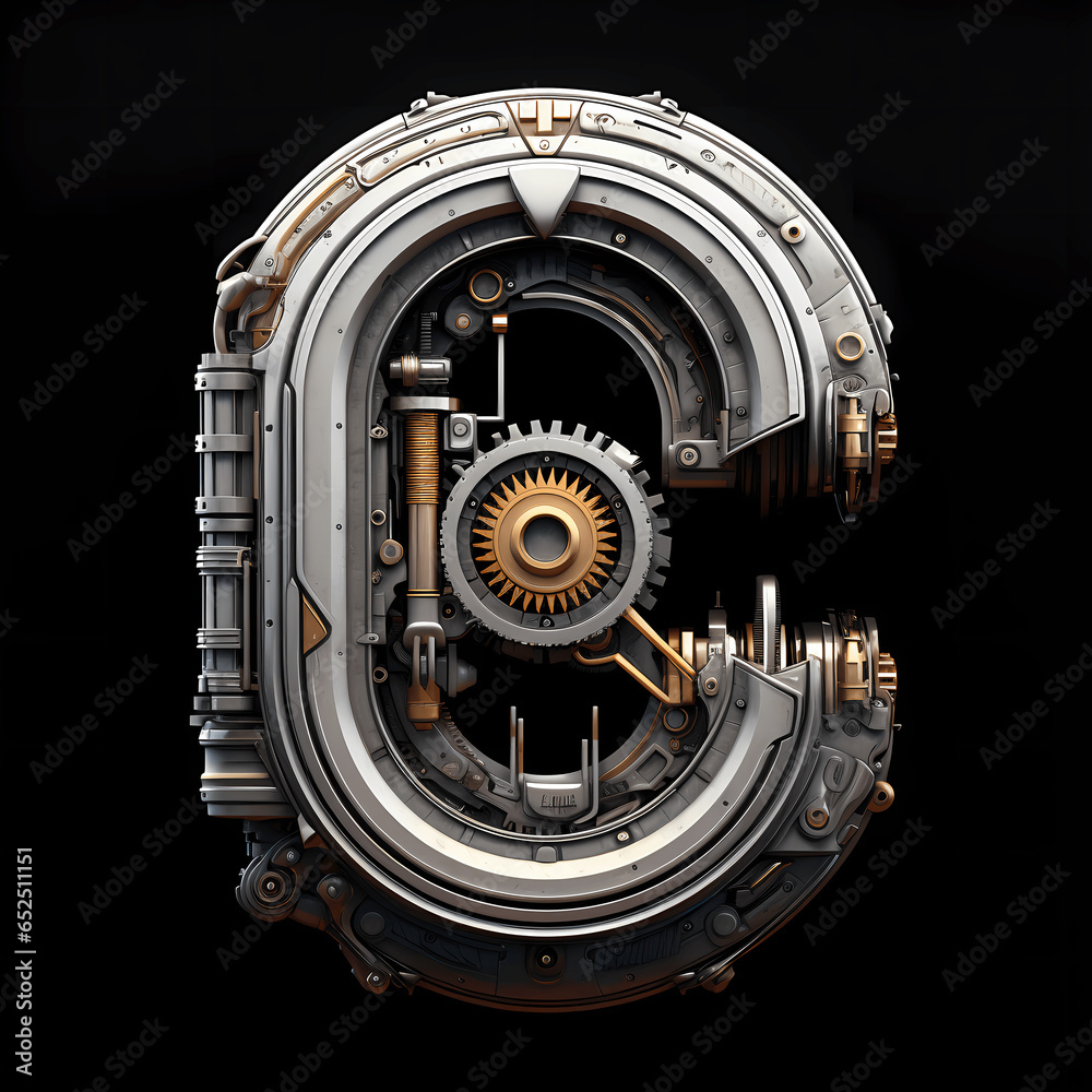 Fototapeta premium Mechanical Letter C Icon Graphic Poster Web Page PPT Backgrounds