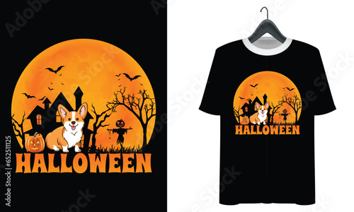 Corgi Halloween T shirt Design