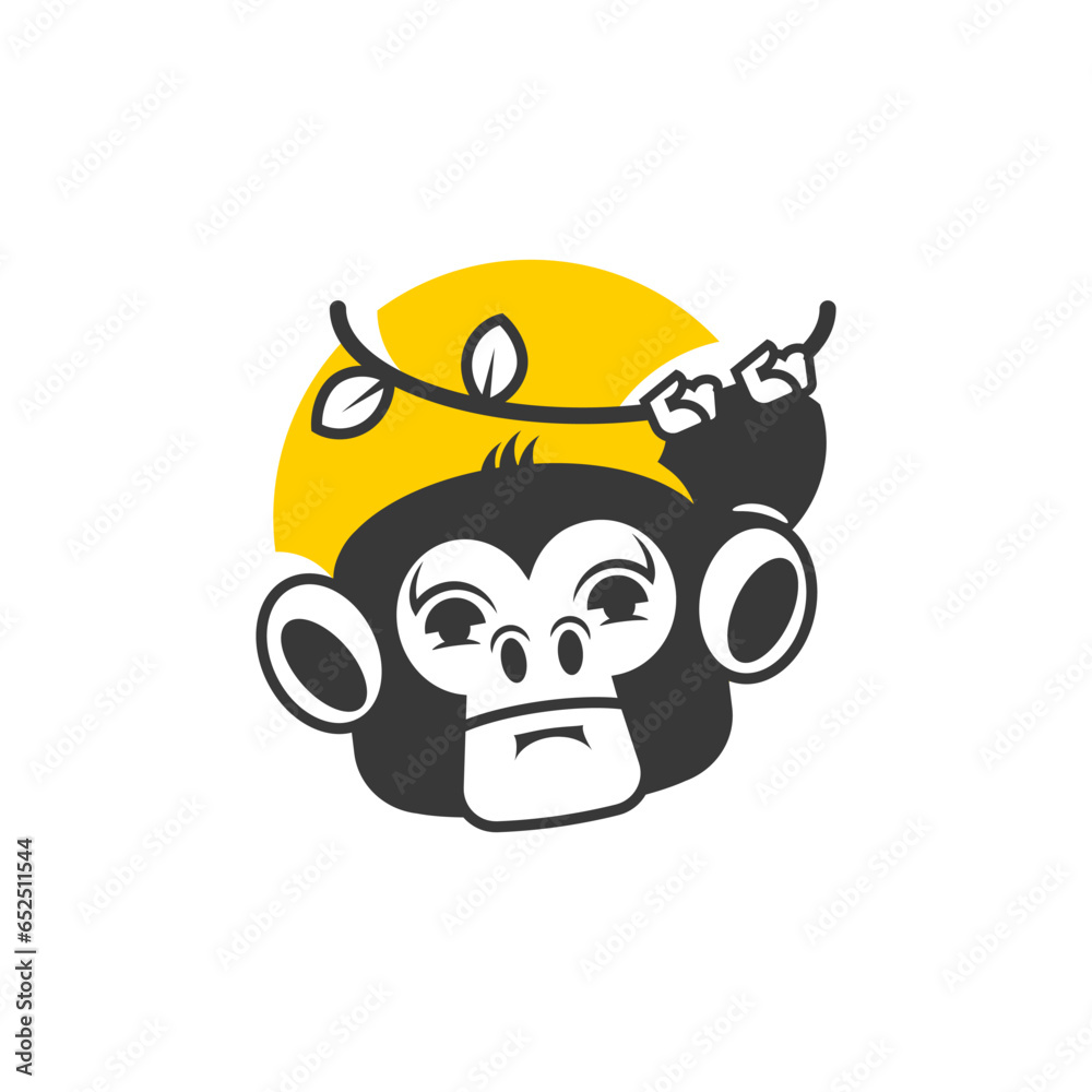 Monkey vector flat icon. Isolated monkey illustration