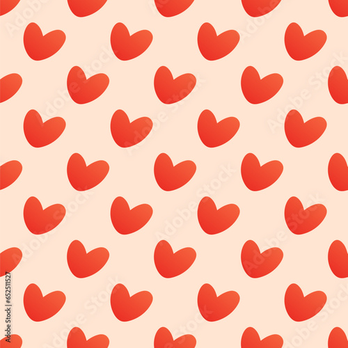 Repeated hearts drawn by hand. Cute seamless pattern. Endless romantic print.