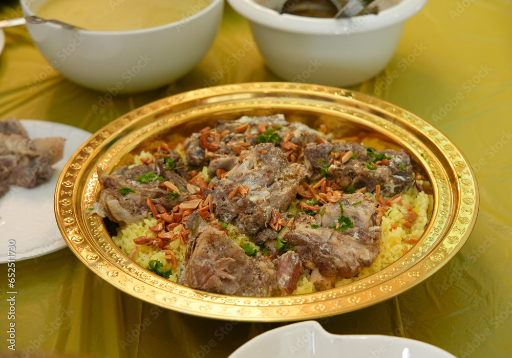 Jordanian meal, Mansaf with almond