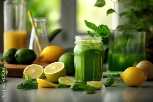Vibrant Greens: Organic Lime and Lemon Smoothie 