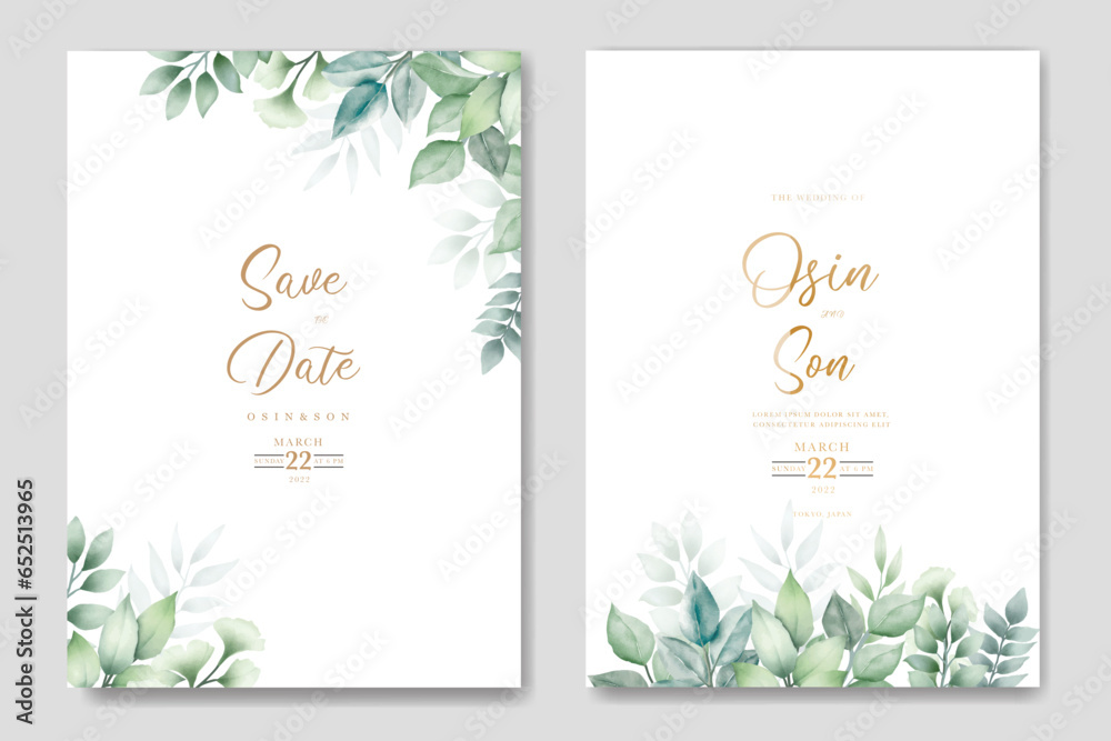 beautiful watercolor floral wedding card template