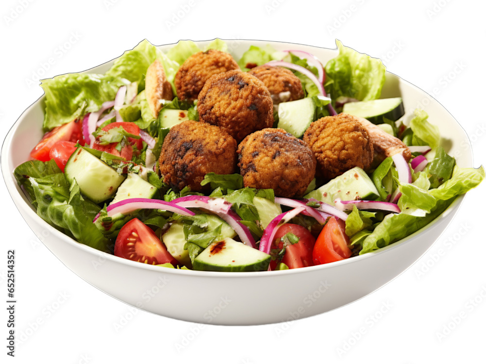 Falafel Salad Bowl, Transparent Delight Falafel Salad Bowl, Transparent Delight