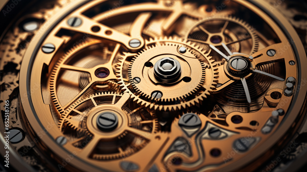 watch mechanism in gold
