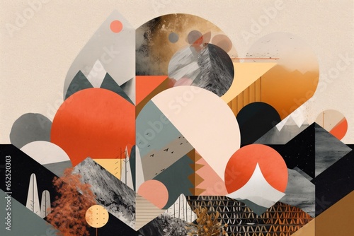 Wallpaper Mural Abstract background. Abstract composition with geometric elements and shapes. Hand-drawn illustration. Torontodigital.ca
