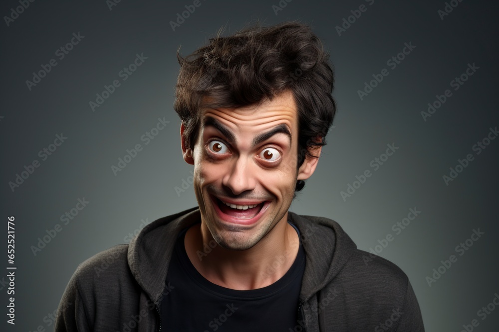 Fototapeta premium man squinting and grimacing in the studio