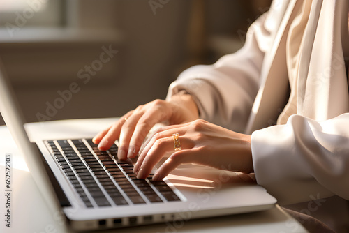 Type search information from the Internet network. Businessman working with smartphone, tablet and laptop computer on table in office. network concept
