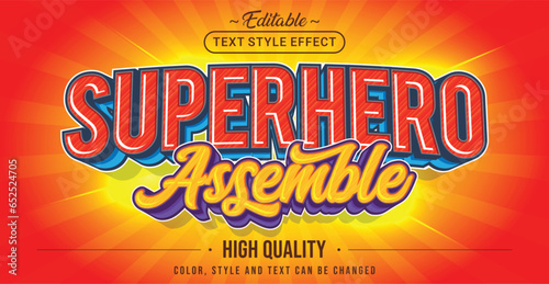 Editable text style effect - Superhero Assemble text style theme.