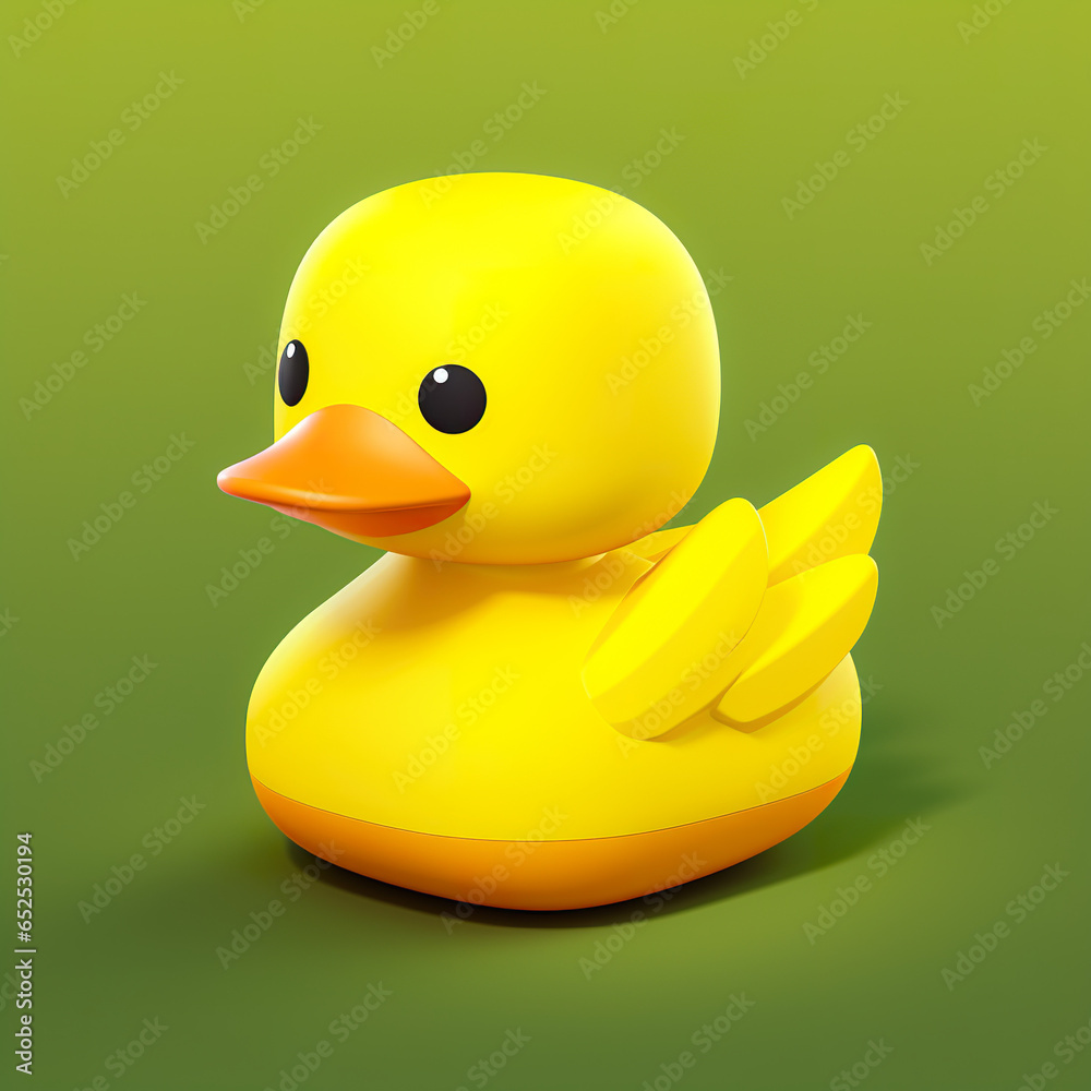 3d 32-bit isometric yellow colored rubber duck. 3d 32-bit isometric yellow colored rubber duck.