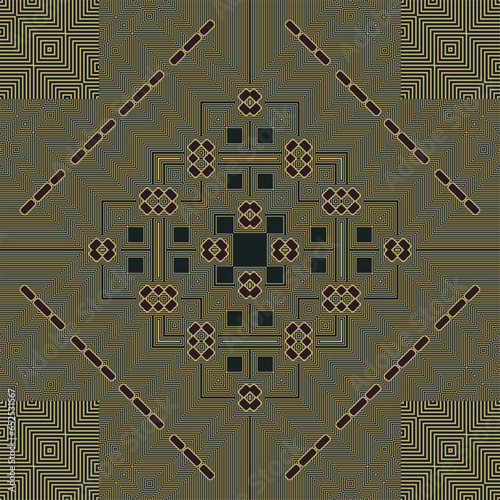 Seamless pattern. Modern stylish texture. Regularly repeating geometrical background with rhombuses, squares and rectangles. Vector element of graphic design