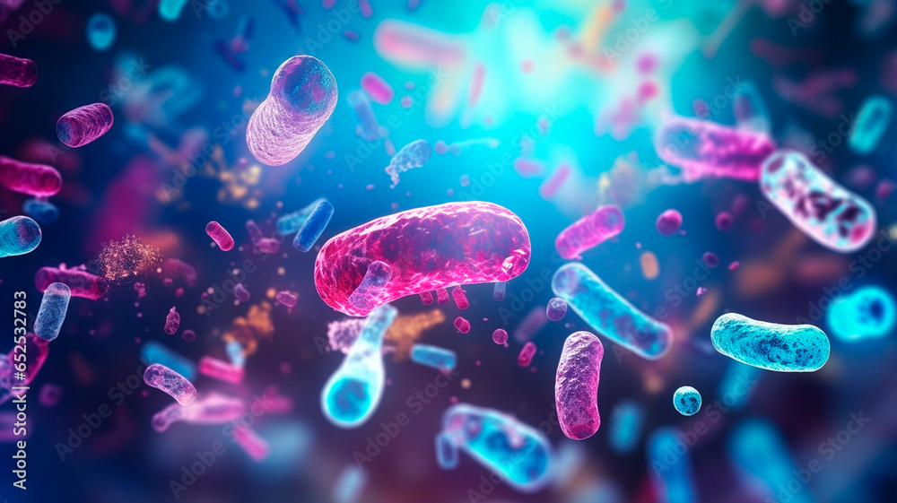 virus bacteria, virus multi-colored cells virus bacteria, virus multi-colored cells