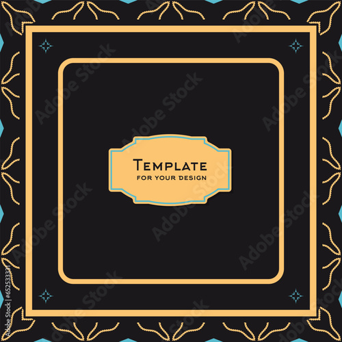 Template for your design with ornamental elements decor for packing, banner, flyer and print design. Workpiece for your design.	