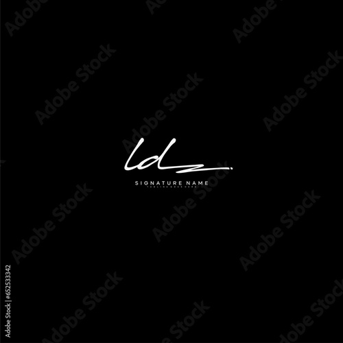 premium LD letter signature logo in handwriting art style monogram vector illustration template