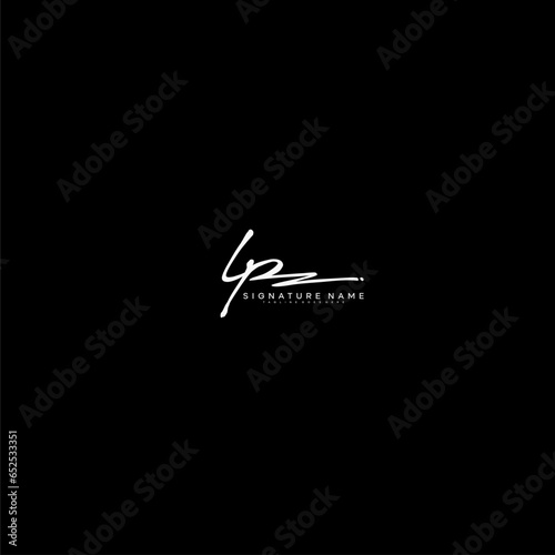 premium LP letter signature logo in handwriting art style monogram vector illustration template