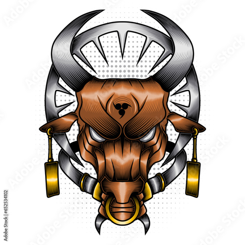 The Head of Cow Vector Illustration