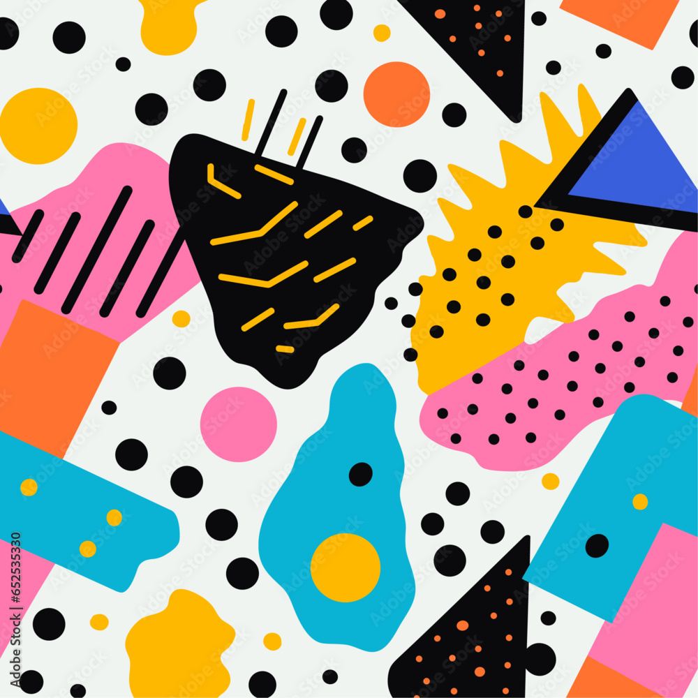 Colorful shapes and lines pattern
