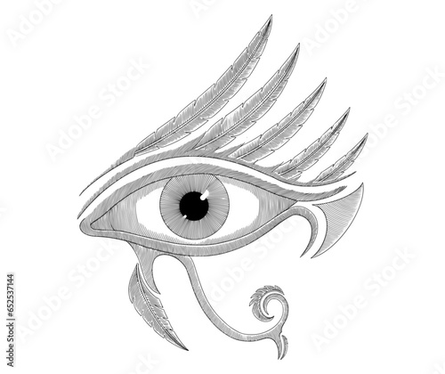 Eye of ra, Vintage engraving drawing style illustration