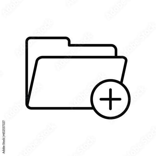Folder with add symbol icon vector. Add, new icon. Folder line icon vector illustration for graphic design, UI, or digital web.