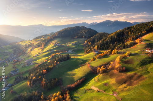 Aerial view of amazing gree...