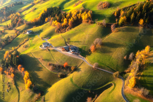 Aerial view of amazing gree...