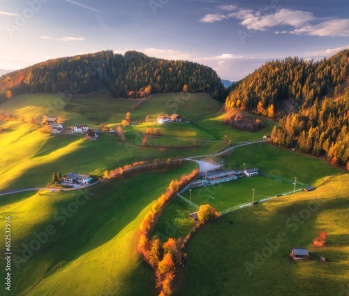 Aerial view of amazing gree...
