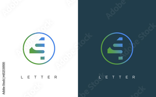4S initial letter with Shield monogram. Business logo design. photo