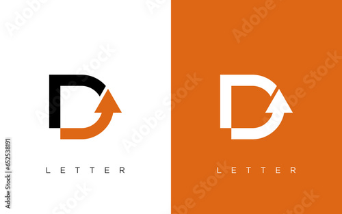 creative Letter D Financial Chart Logo Design vector template. arrow logo icon vector illustration modern design.