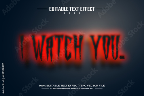 I watch you 3D editable text effect template