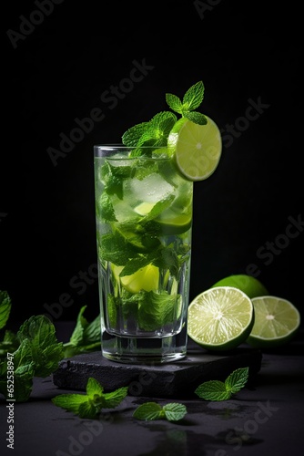 cocktail with lemon and mint