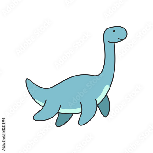 Cute dinosaur isolated on white background. Vector illustration in cartoon style.