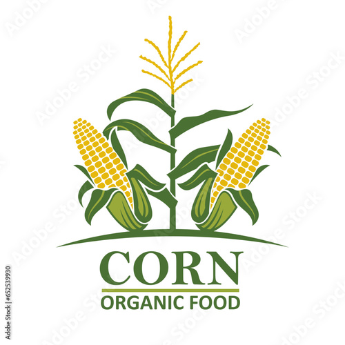 corn stalk emblem isolated on white background