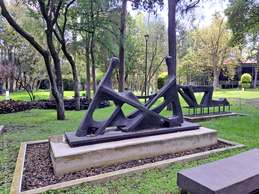 Mexico City, Mexico - August 2, 2023: Sculptures at the Modern Art