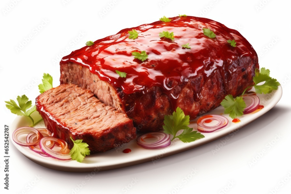 Delicious Meatloaf. Traditional American cuisine. Popular authentic dishes. Background with selective focus