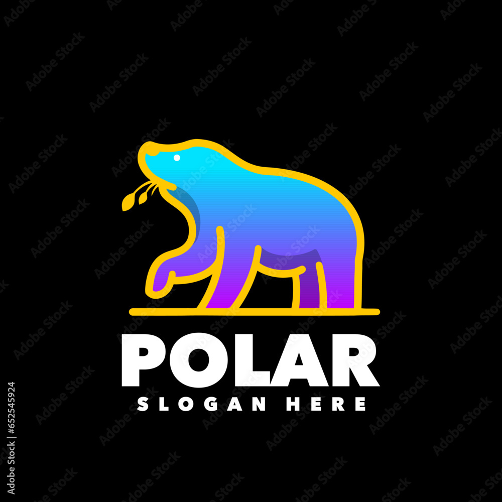 Obraz premium polar bear colorful logo