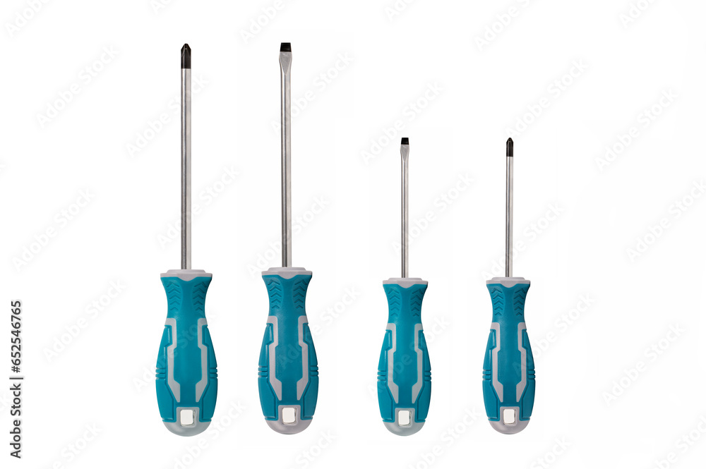 Naklejka premium Set of Screwdriver isolated on white background