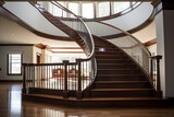 Grand staircase in modern home.