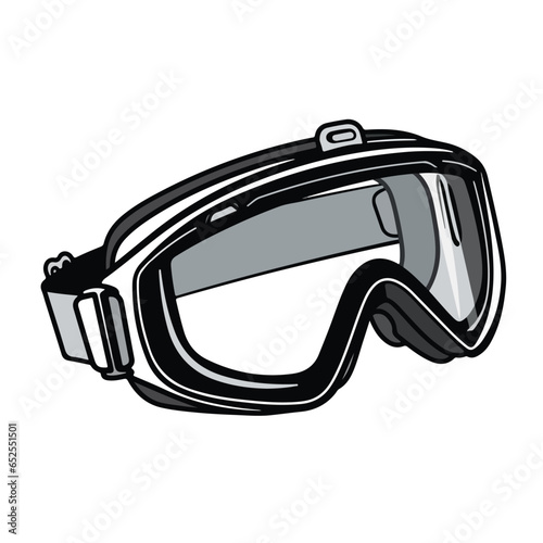 A ski goggle silhouette on a white background